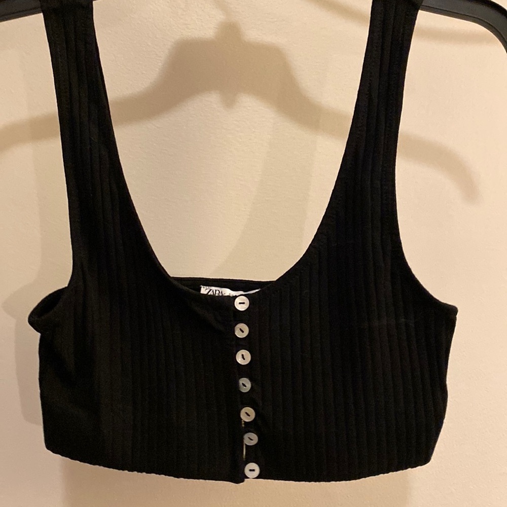 ✨Final Price zara crop top tank buttons